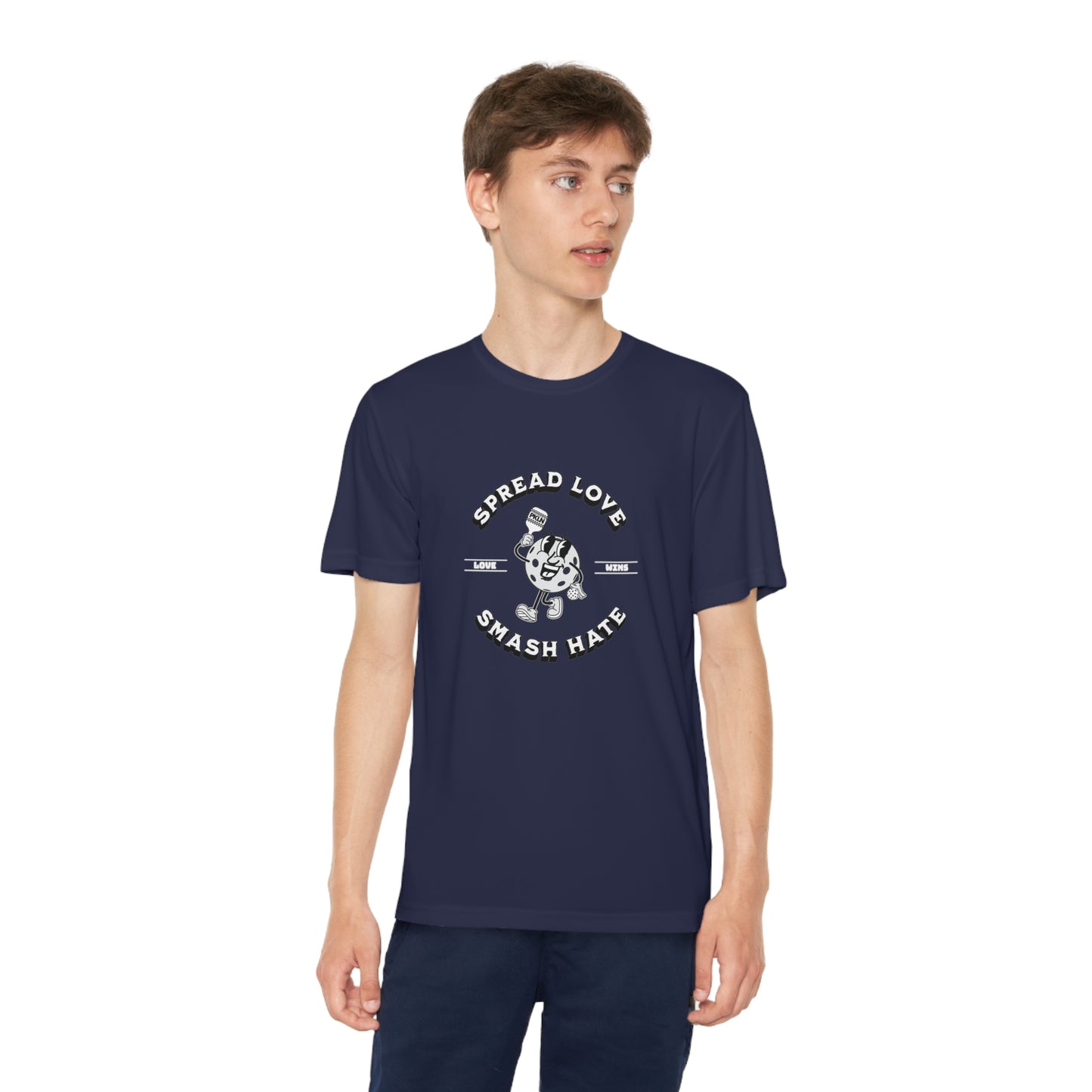 "LOVE WINS" YOUTH DRI-FIT PICKLEBALL TEE