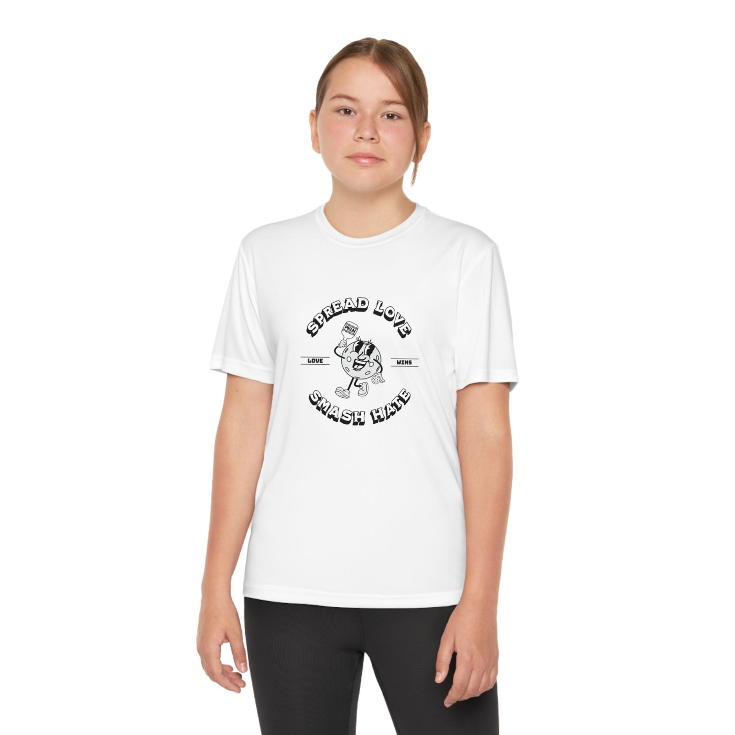 "LOVE WINS" YOUTH DRI-FIT PICKLEBALL TEE