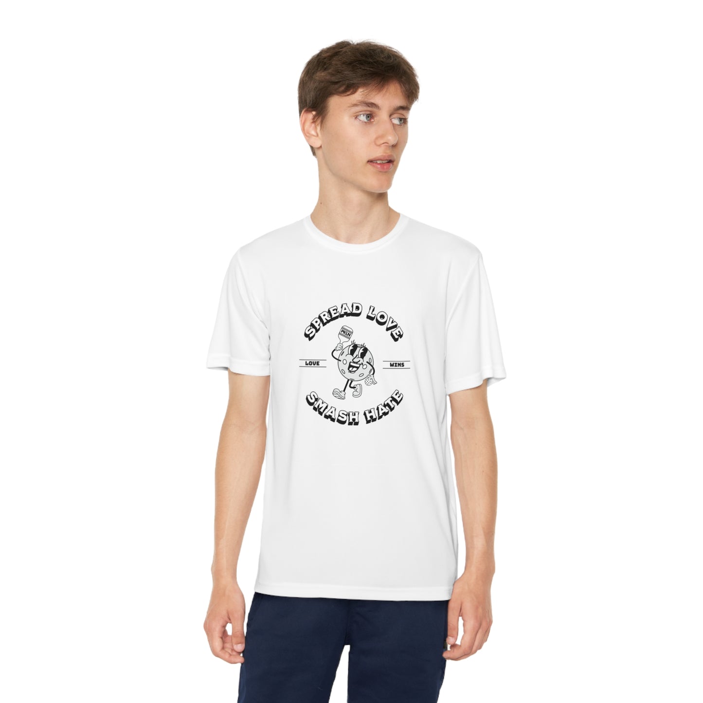 "LOVE WINS" YOUTH DRI-FIT PICKLEBALL TEE