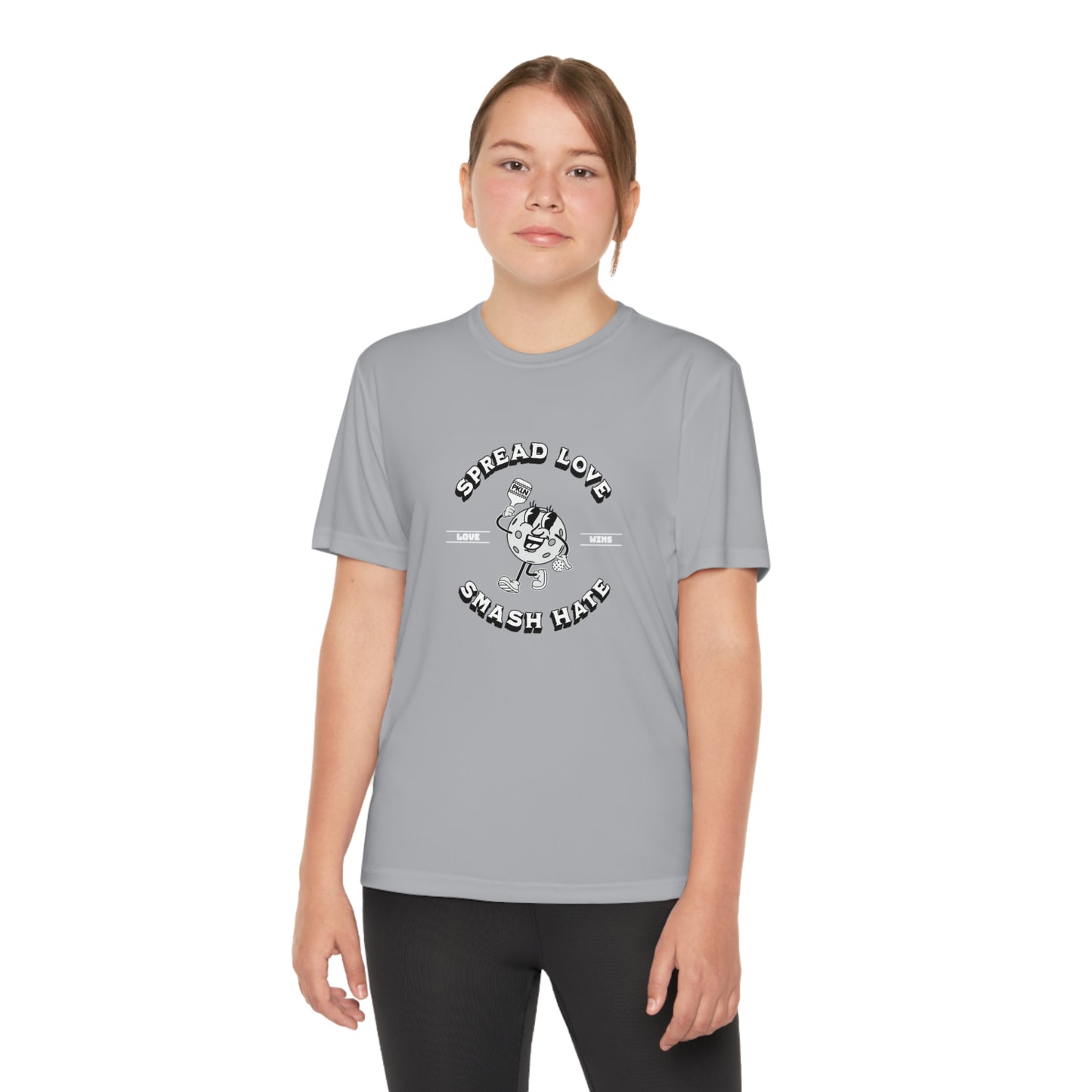 "LOVE WINS" YOUTH DRI-FIT PICKLEBALL TEE