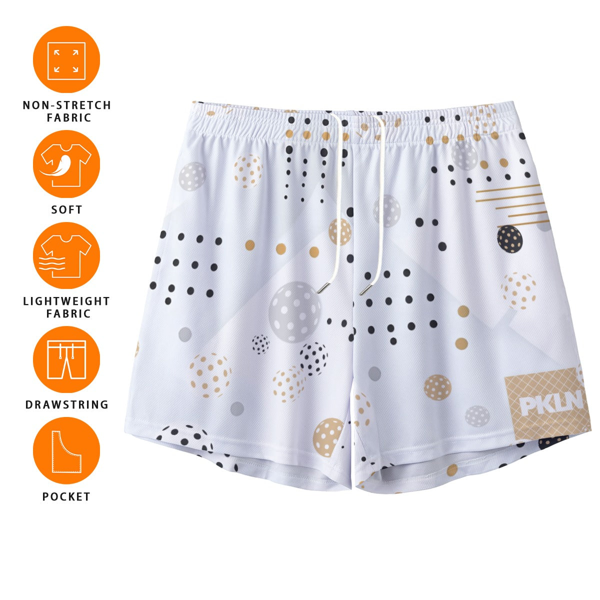 "GOLD RUSH" CLASSIC PICKLEBALL SHORTS