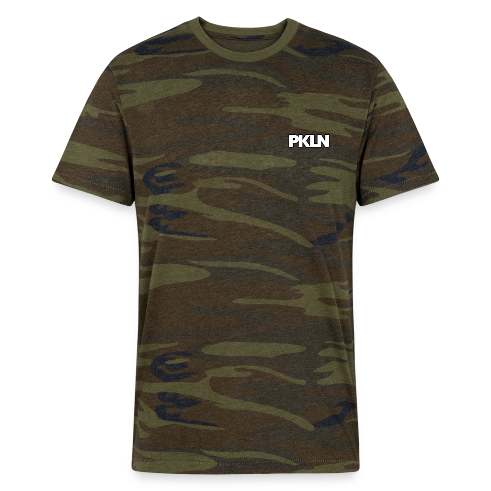 “CAMO PKLN” ORGANIC PICKLEBALL TEE - green camo