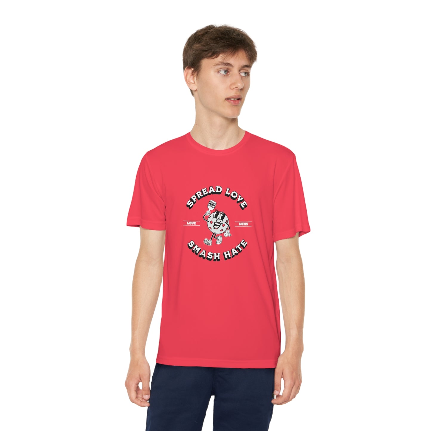 "LOVE WINS" YOUTH DRI-FIT PICKLEBALL TEE