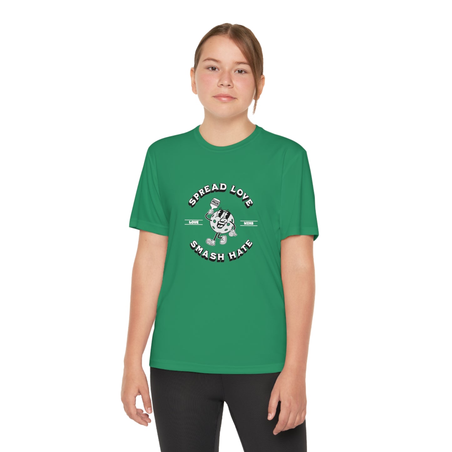 "LOVE WINS" YOUTH DRI-FIT PICKLEBALL TEE