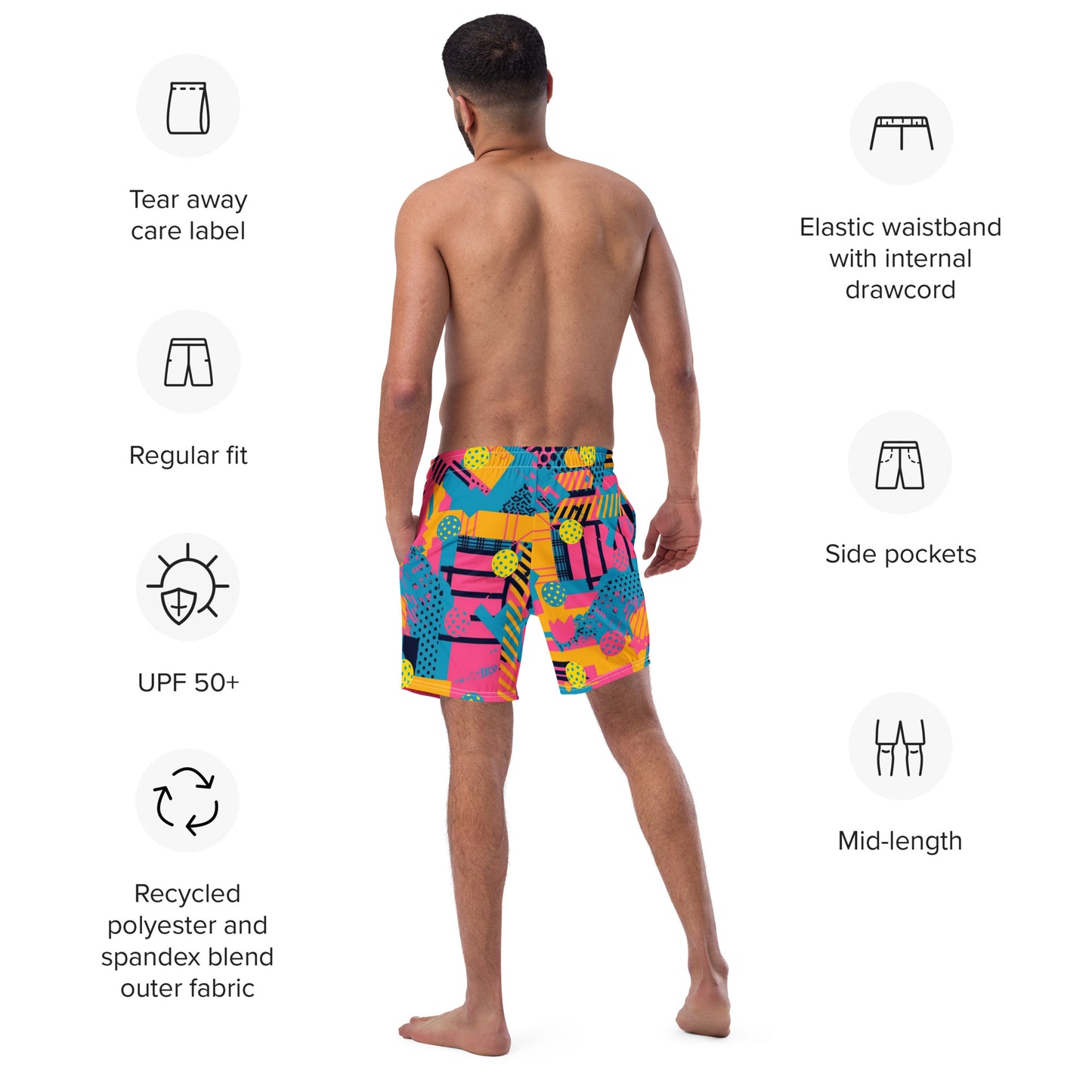 "SAVED BY THE BALL" UPF50+ MENS PICKLEBALL x SWIM SHORTS