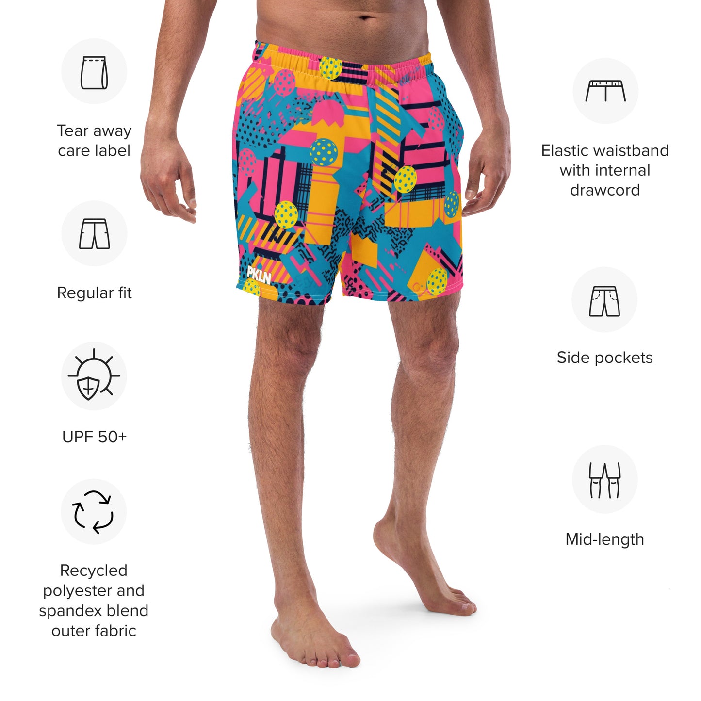 "SAVED BY THE BALL" UPF50+ MENS PICKLEBALL x SWIM SHORTS