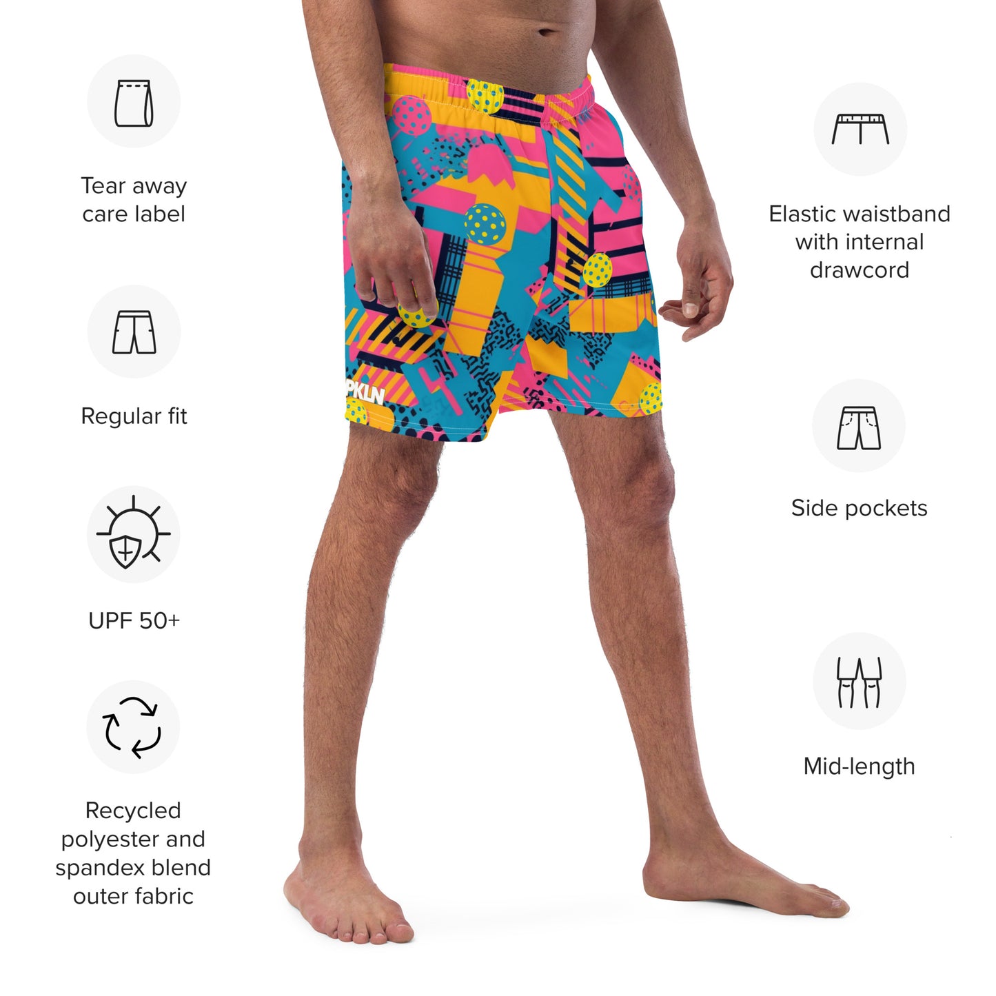 "SAVED BY THE BALL" UPF50+ MENS PICKLEBALL x SWIM SHORTS