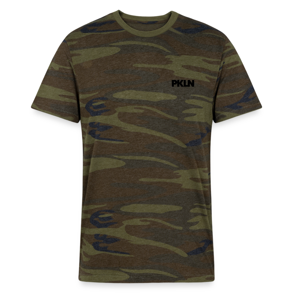 “CAMO PKLN” ORGANIC PICKLEBALL TEE - green camo